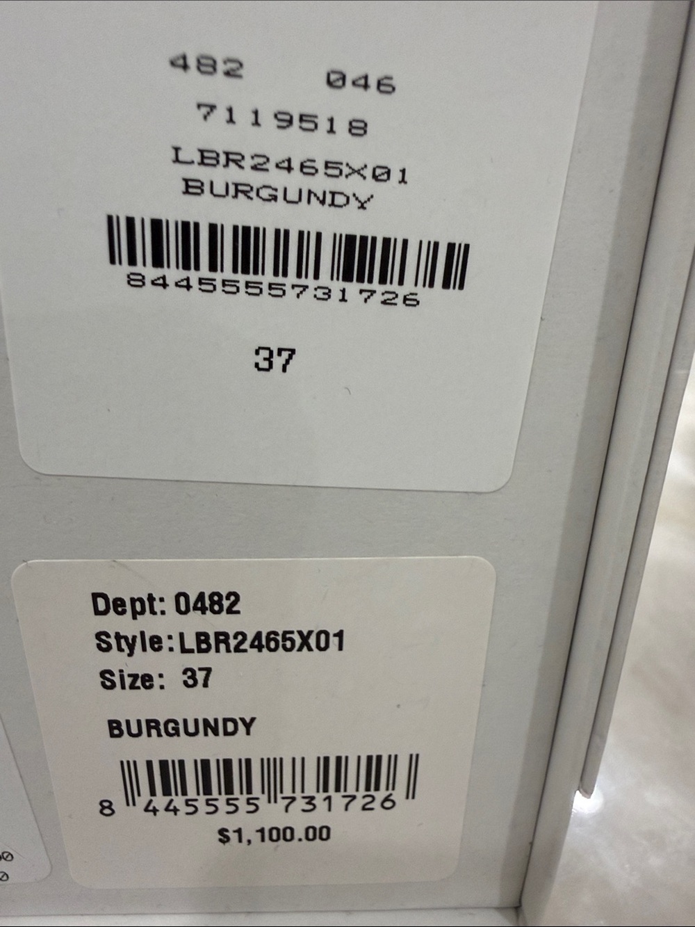 New Loewe Ballet Runner 2.0 Leather Low-Top Sneakers - Burgundy Red and White - Picture 9 of 9